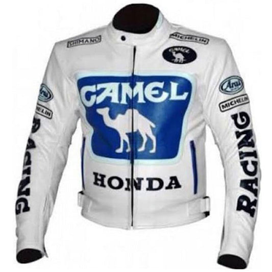 Max Biaggi Camel Honda Motorcycle Leather Motogp Jacket