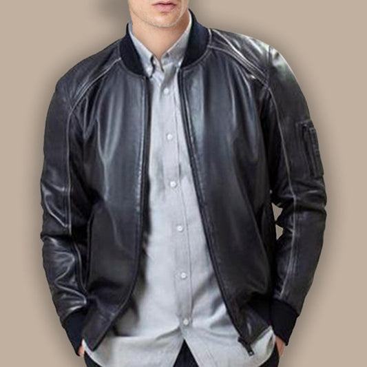 Mens Black Bomber Jacket