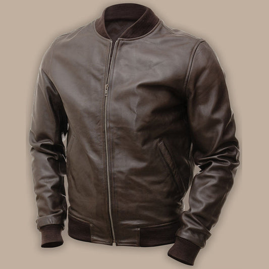 Mens Hickory Brown Bomber Jacket