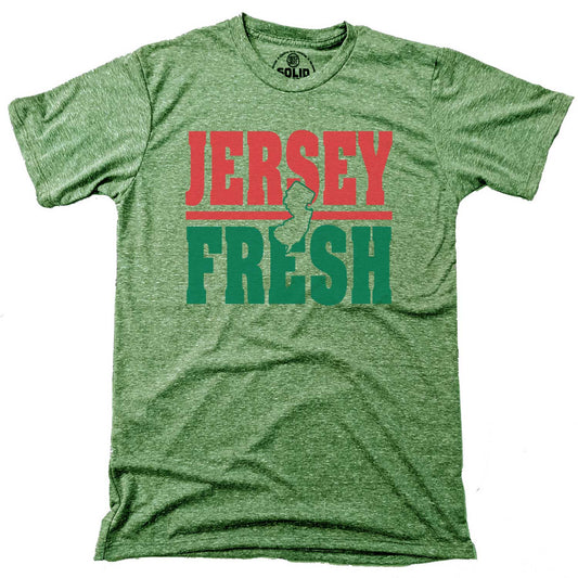 Men's Jersey Fresh Vintage Graphic Tee | Retro Garden State Pride Green T-Shirt | Solid Threads