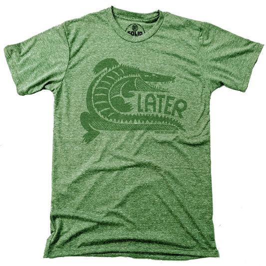 Men's Later Gator Retro After Awhile Crocodile Graphic Tee | Funny Beach Day T-Shirt | Solid Threads