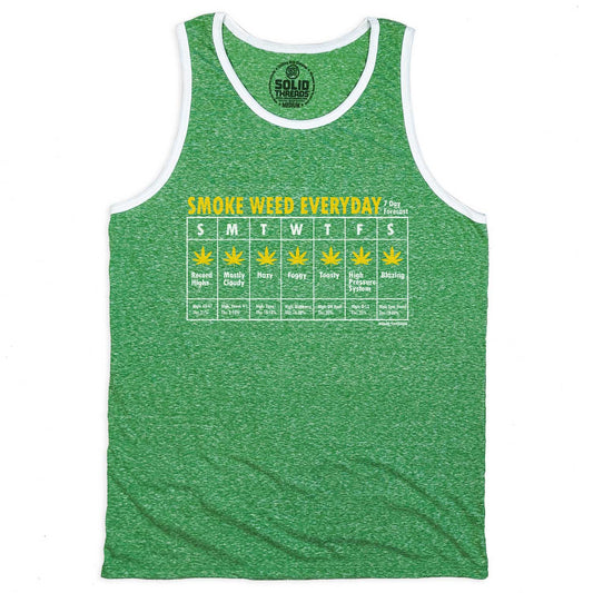 Men's Smoke Weed Everyday Vintage Graphic Tank Top | Retro Marijuana T-shirt | Solid Threads