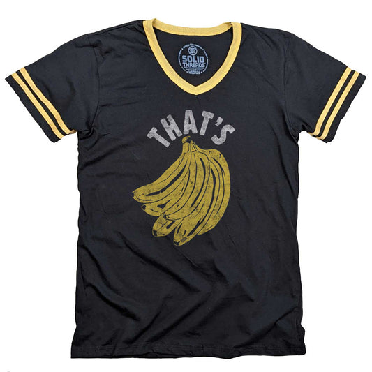 Men's That's Bananas Vintage Graphic V-Neck Tee | Funny Banana T-shirt | Solid Threads