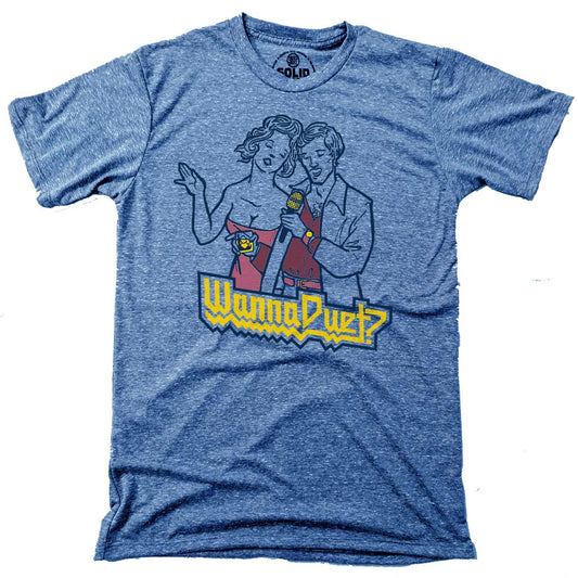 Men's Wanna Duet Vintage Graphic Tee | Funny Karaoke Bar T-shirt | Solid Threads