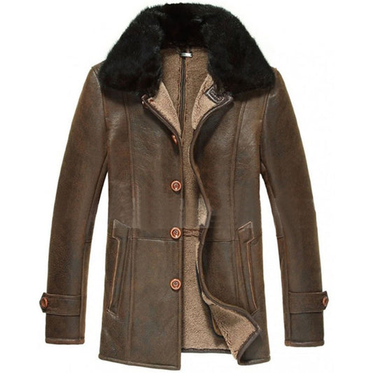 Men's Vintage Shearling Sheepskin Coat
