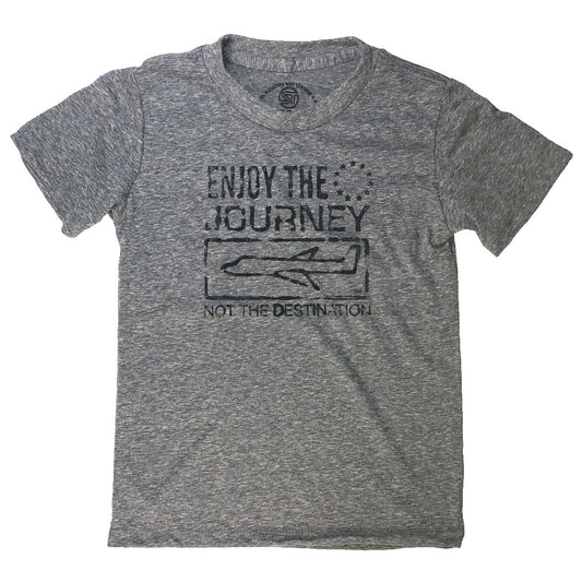 Kids Enjoy The Journey Not Destination Cool Graphic T-Shirt | Retro Travel Soft Tee | Solid Threads