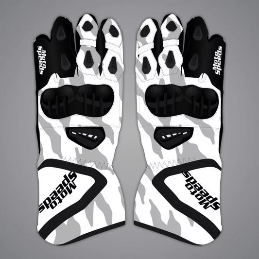 White Moto Gloves Alvaro Bautista SBK 2025 WT