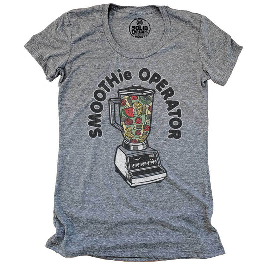 Women's Smoothie Operator Vintage Health Food Graphic T-Shirt | Funny Vegan Tee | Solid Threads
