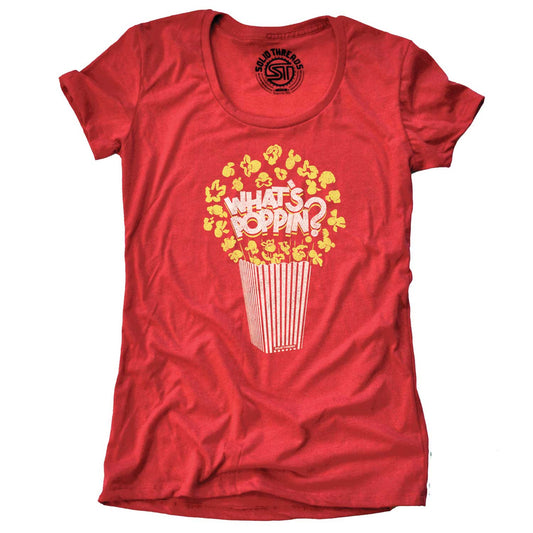 Women's What's Poppin Funny Carnival Graphic T-Shirt | Vintage Snack Tee | Solid Threads
