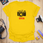 T-Shirt With 1976 Canon AE-1 Vintage Camera Graphic