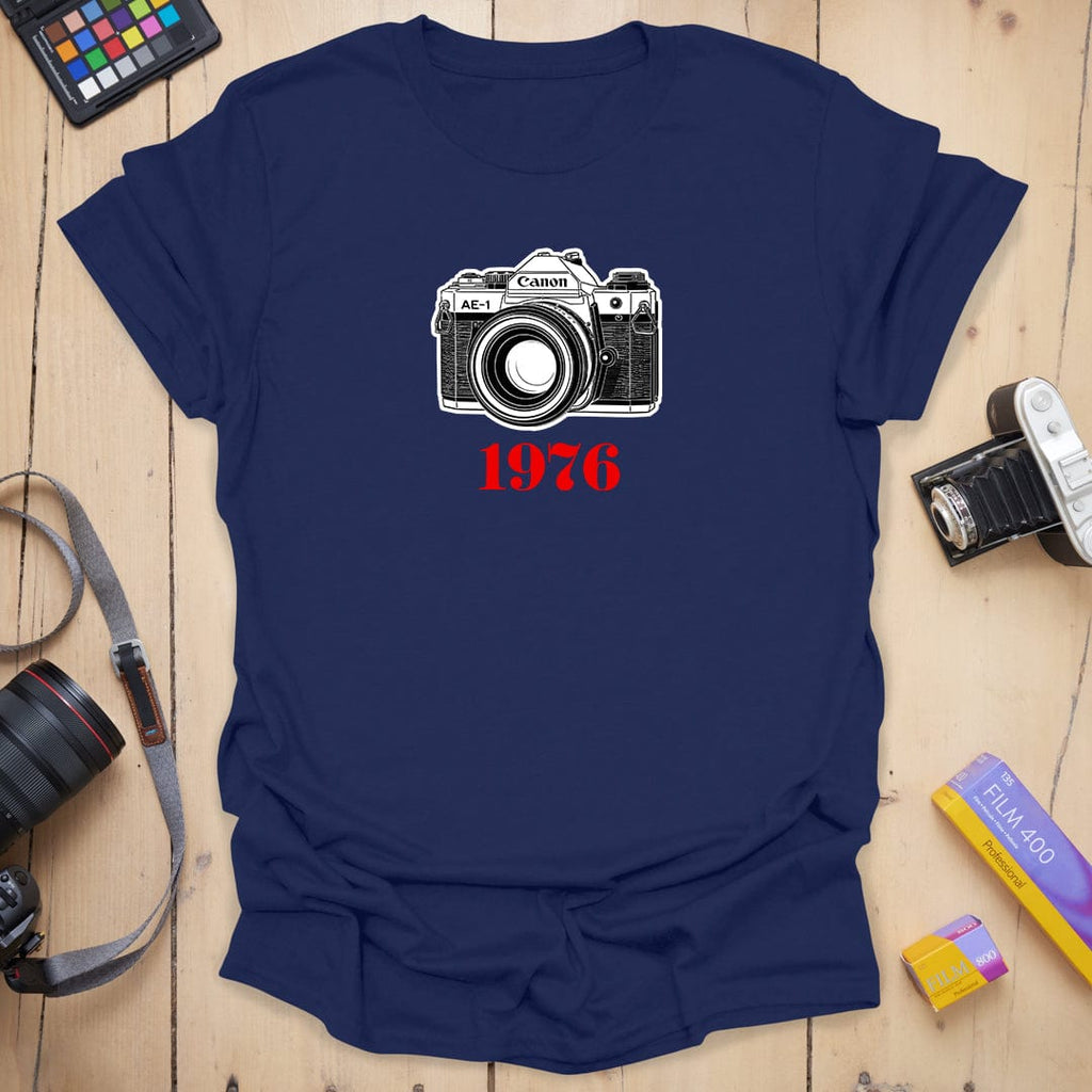 T-Shirt With 1976 Canon AE-1 Vintage Camera Graphic