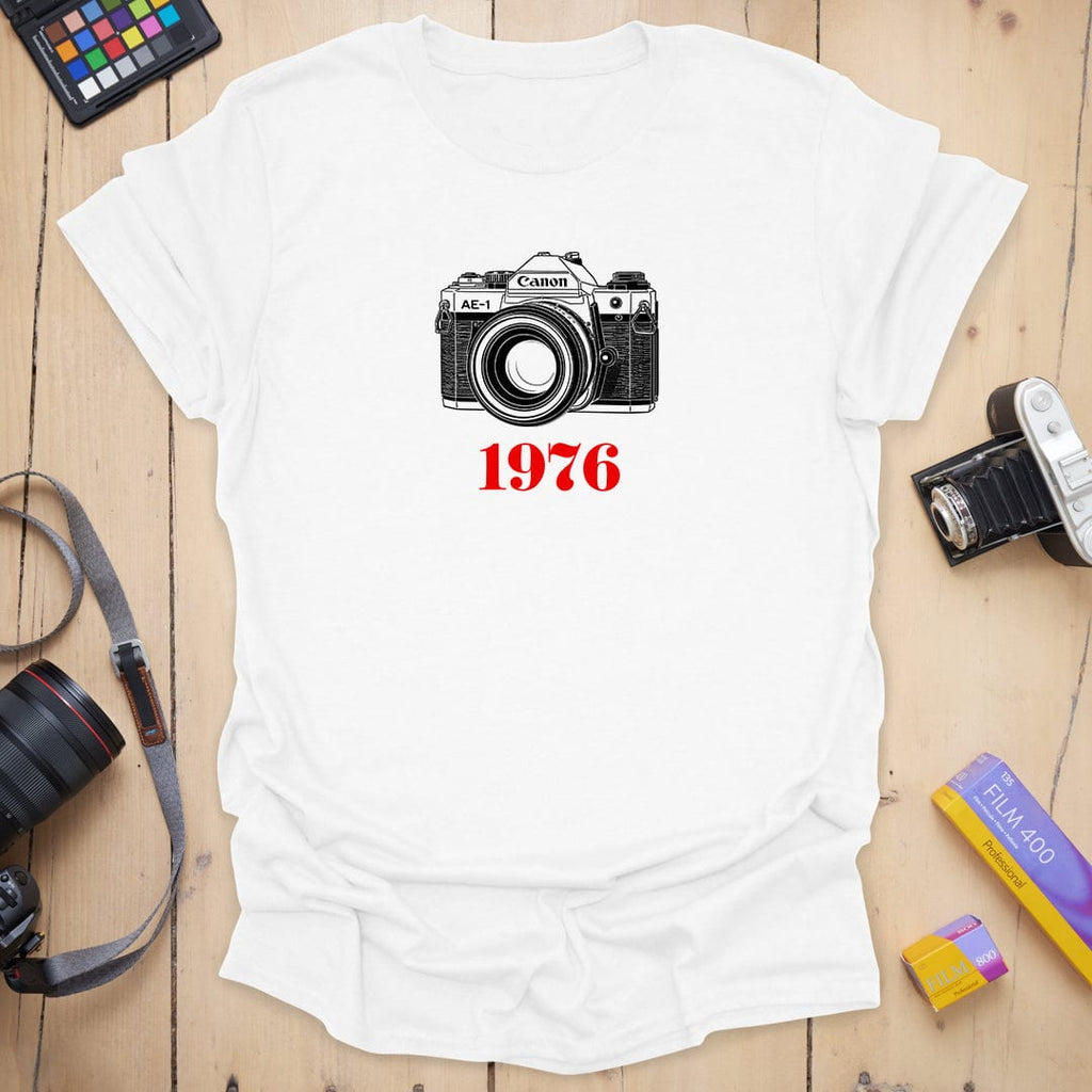 T-Shirt With 1976 Canon AE-1 Vintage Camera Graphic