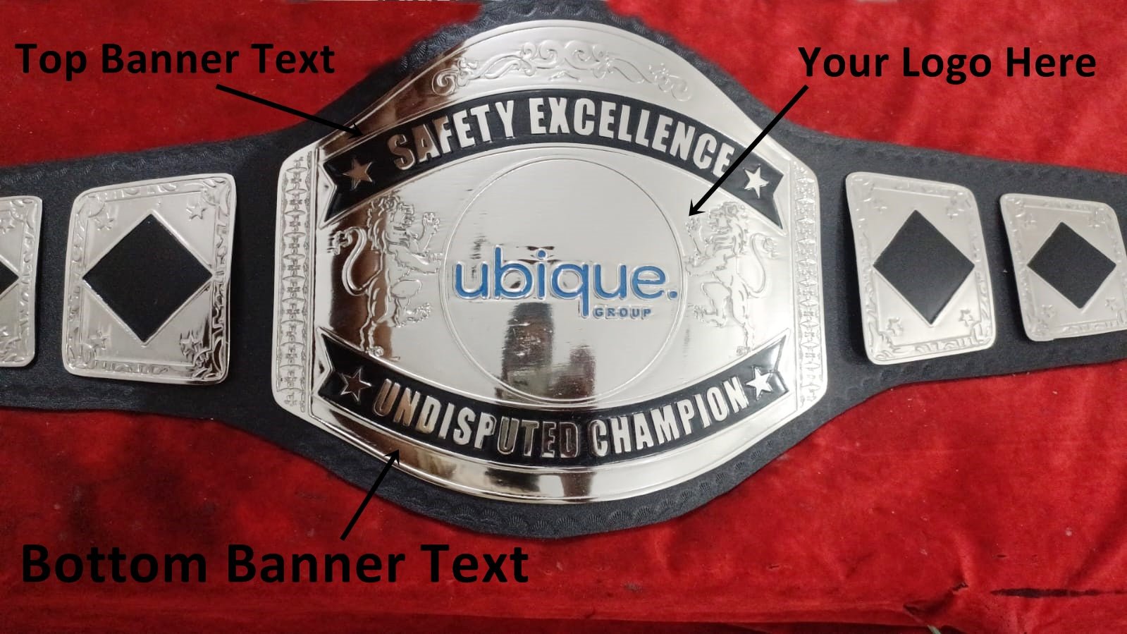 Custom Name and Ubique Group Logo Wrestling Championship Belt - Customize Wrestling Belts Wrestling Customize Beltposhleathers - 14b7Black2mm BrassCustom Name and Ubique Group Logo Wrestling Championship Belt - Customize Wrestling BeltsWrestling Customize Beltposhleathers - 14b7