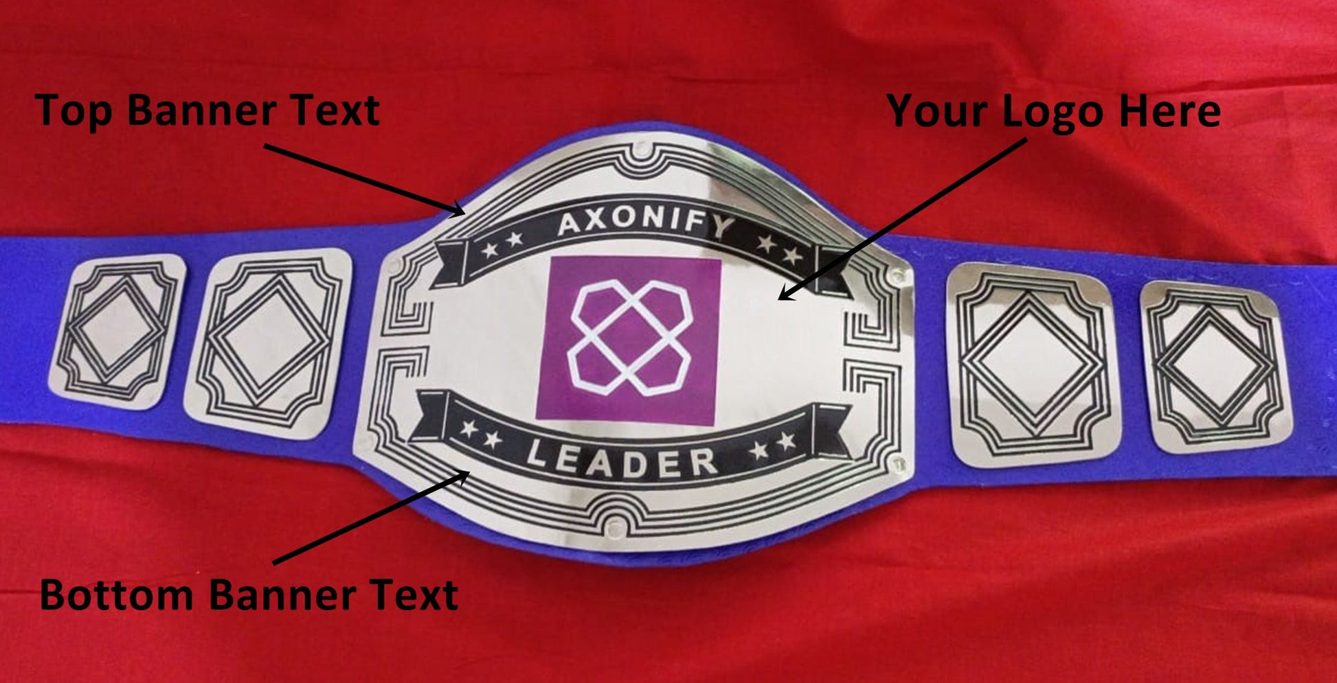 Custom AXonify Logo Wrestling Championship Belt - Customize Wrestling Belts Wrestling Customize Beltposhleathers - 14b7Black2mm BrassCustom AXonify Logo Wrestling Championship Belt - Customize Wrestling BeltsWrestling Customize Beltposhleathers - 14b7