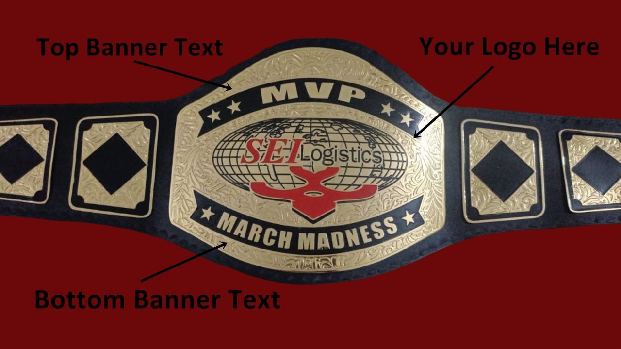 Custom SEI Logistics World Logo Wrestling Championship Belt - Customize Wrestling Belts Wrestling Customize Beltposhleathers - 14b7Black2mm BrassCustom SEI Logistics World Logo Wrestling Championship Belt - Customize Wrestling BeltsWrestling Customize Beltposhleathers - 14b7