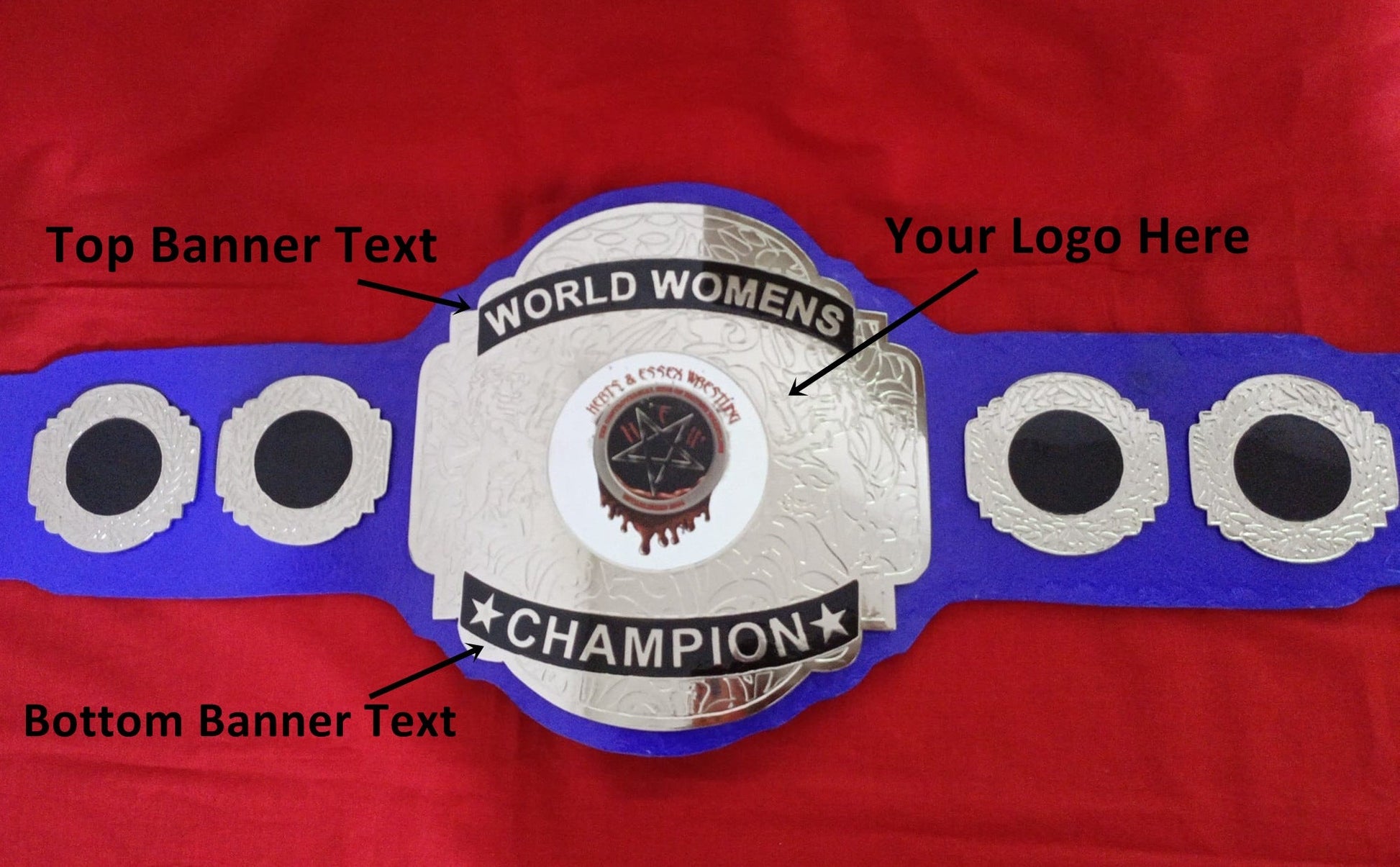 Custom World Womens Wrestling Championship Belt - Customize Wrestling Belts Wrestling Customize Beltposhleathers - 14b7Black2mm BrassCustom Name and Blooding Star Logo Wrestling Championship Belt - Customize Wrestling BeltsWrestling Customize Beltposhleathers - 14b7