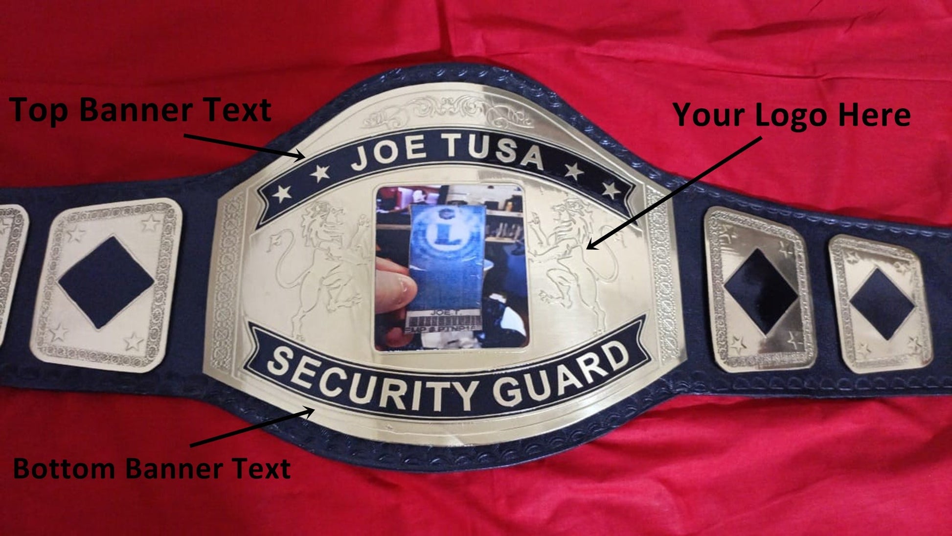 Custom Name and Security Guard Card Logo Wrestling Championship Belt - Customize Wrestling Belts Wrestling Customize Beltposhleathers - 14b7Black2mm BrassCustom Name and Security Guard Card Logo Wrestling Championship Belt - Customize Wrestling BeltsWrestling Customize Beltposhleathers - 14b7