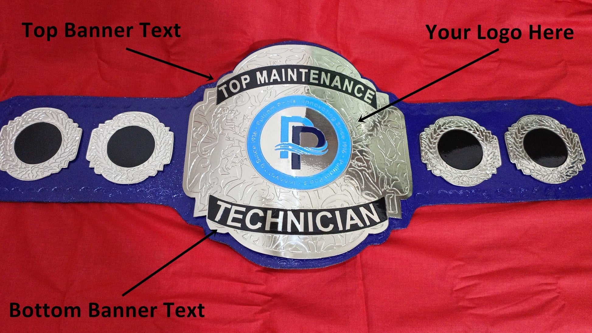 Custom Name and Pulliam Pools Logo Wrestling Championship Belt - Customize Wrestling Belts Wrestling Customize Beltposhleathers - 14b7Black2mm BrassCustom Name and Pulliam Pools Logo Wrestling Championship Belt - Customize Wrestling BeltsWrestling Customize Beltposhleathers - 14b7