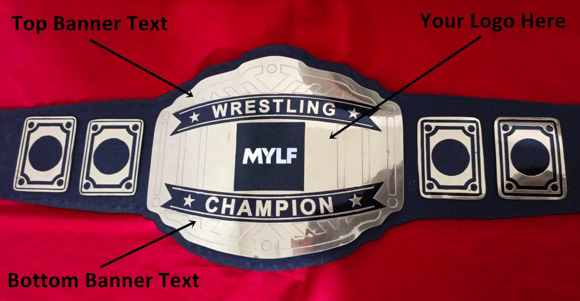 Custom MYLF Logo Wrestling Championship Belt - Customize Wrestling Belts Wrestling Customize Beltposhleathers - 14b7Black2mm BrassCustom Name and MYLF Logo Wrestling Championship Belt - Customize Wrestling BeltsWrestling Customize Beltposhleathers - 14b7