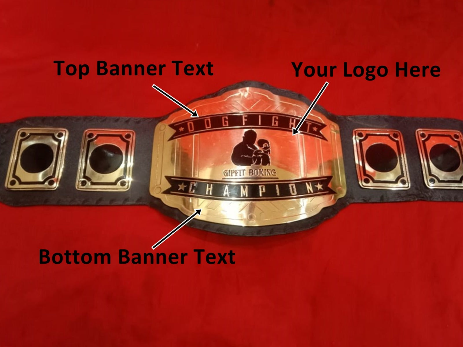 Custom Name and Gipfit Boxing Logo Wrestling Championship Belt - Customize Wrestling Belts