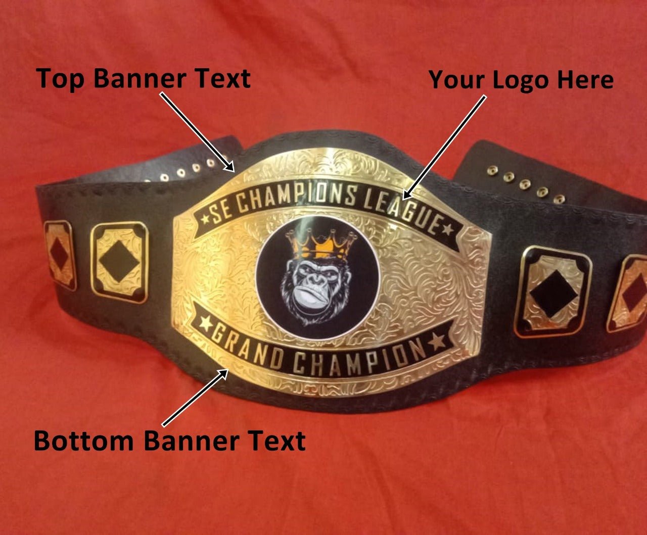 Custom Name and King Kong Crown Logo Wrestling Championship Belt - Customize Wrestling Belts Wrestling Customize Beltposhleathers - 14b7Black2mm BrassCustom Name and King Kong Crown Logo Wrestling Championship Belt - Customize Wrestling BeltsWrestling Customize Beltposhleathers - 14b7