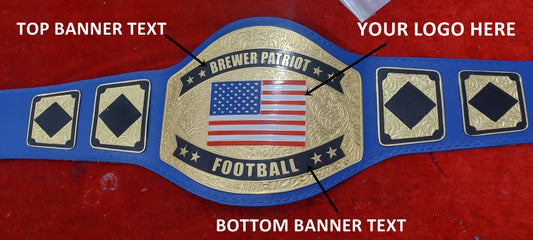 Custom Name and American Flag  Logo Wrestling Championship Belt - Customize Wrestling Belts