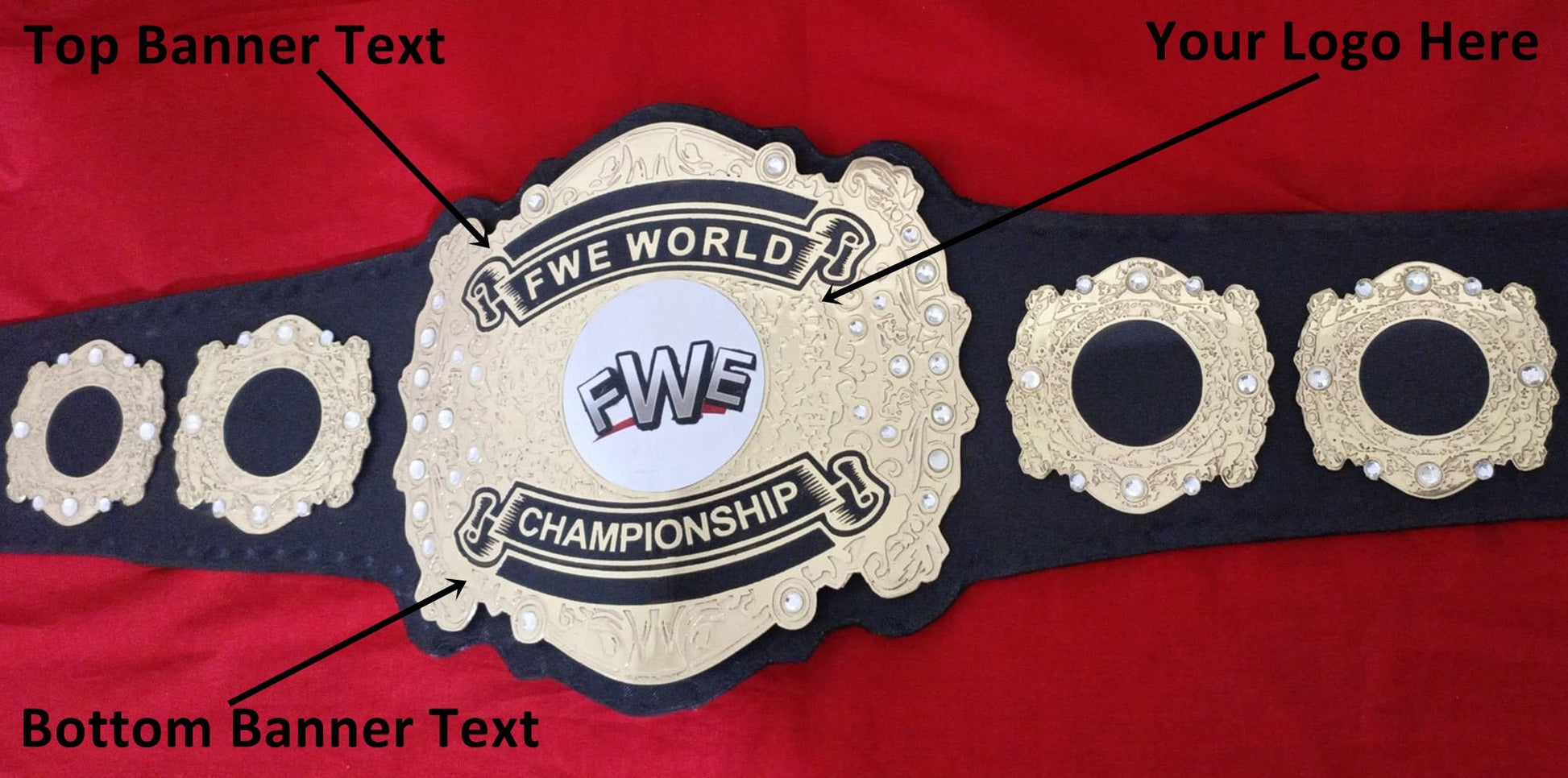 Custom Name and FWE Logo Wrestling Championship Belt - Customize Wrestling Belts Wrestling Customize Beltposhleathers - 14b7Black2mm BrassCustom Name and FWE Logo Wrestling Championship Belt - Customize Wrestling BeltsWrestling Customize Beltposhleathers - 14b7