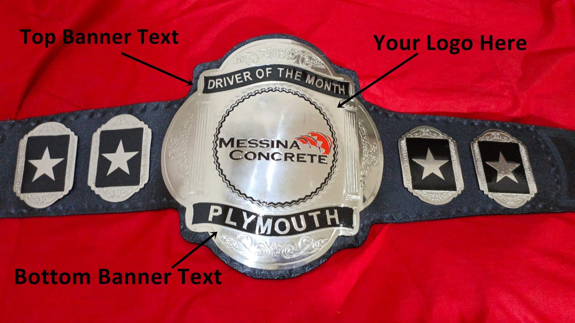 Custom Driver Of The Month Championship Belt - Customize Wrestling Belts Wrestling Customize Beltposhleathers - 14b7Black2mm BrassCustom Name and Messina Concrete Logo Wrestling Championship Belt - Customize Wrestling BeltsWrestling Customize Beltposhleathers - 14b7