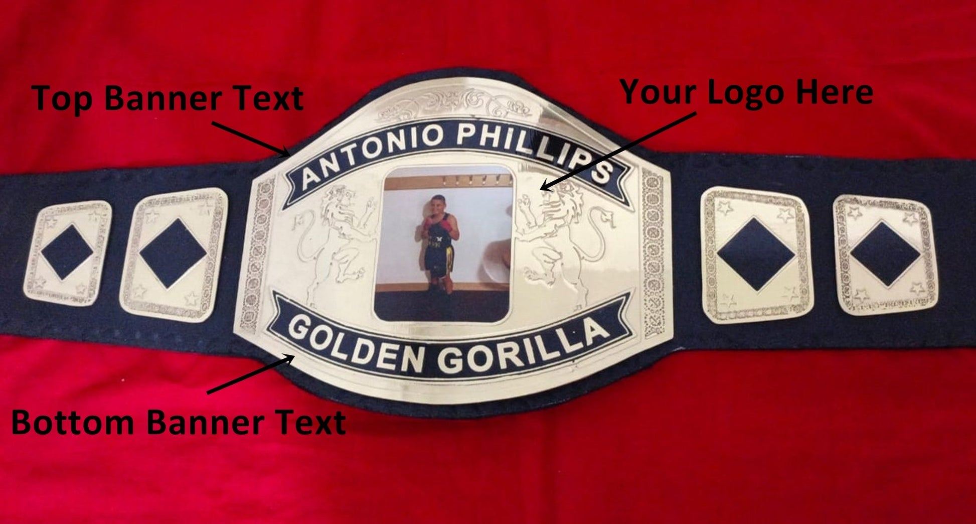 Custom Name and Kids Picture Logo Wrestling Championship Belt - Customize Wrestling Belts Wrestling Customize Beltposhleathers - 14b7Black2mm BrassCustom Name and Kids Picture Logo Wrestling Championship Belt - Customize Wrestling BeltsWrestling Customize Beltposhleathers - 14b7