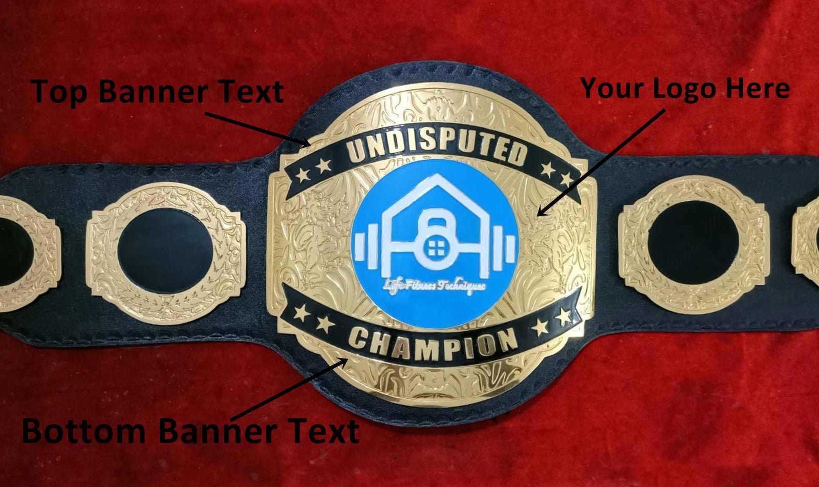 Custom Name and Life Fitness Technique Logo Wrestling Championship Belt - Customize Wrestling Belts Wrestling Customize Beltposhleathers - 14b7Black2mm BrassDesign 5Custom Name and Life Fitness Technique Logo Wrestling Championship Belt - Customize Wrestling BeltsWrestling Customize Beltposhleathers - 14b7