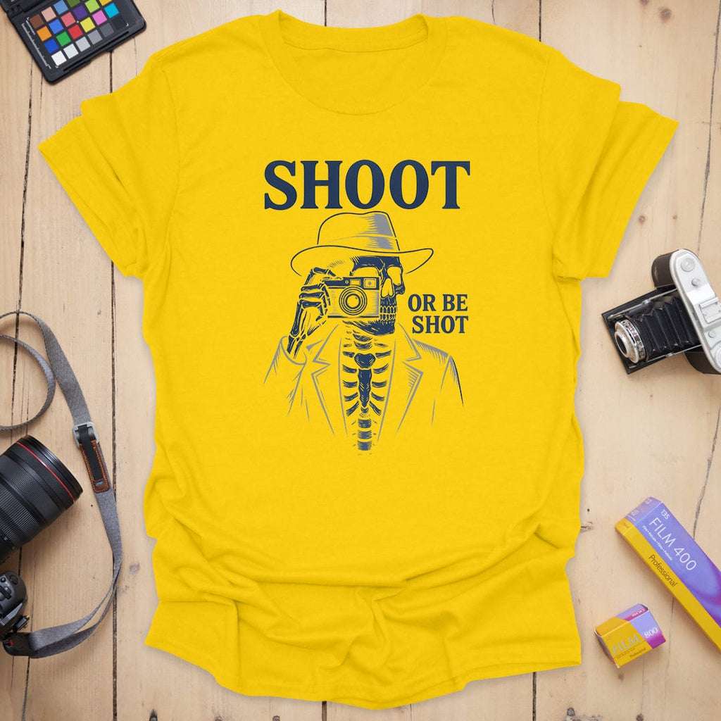 T-Shirt With Noir Skeleton Photographer Graphic