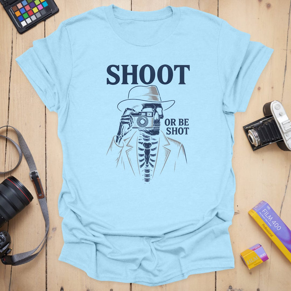 T-Shirt With Noir Skeleton Photographer Graphic