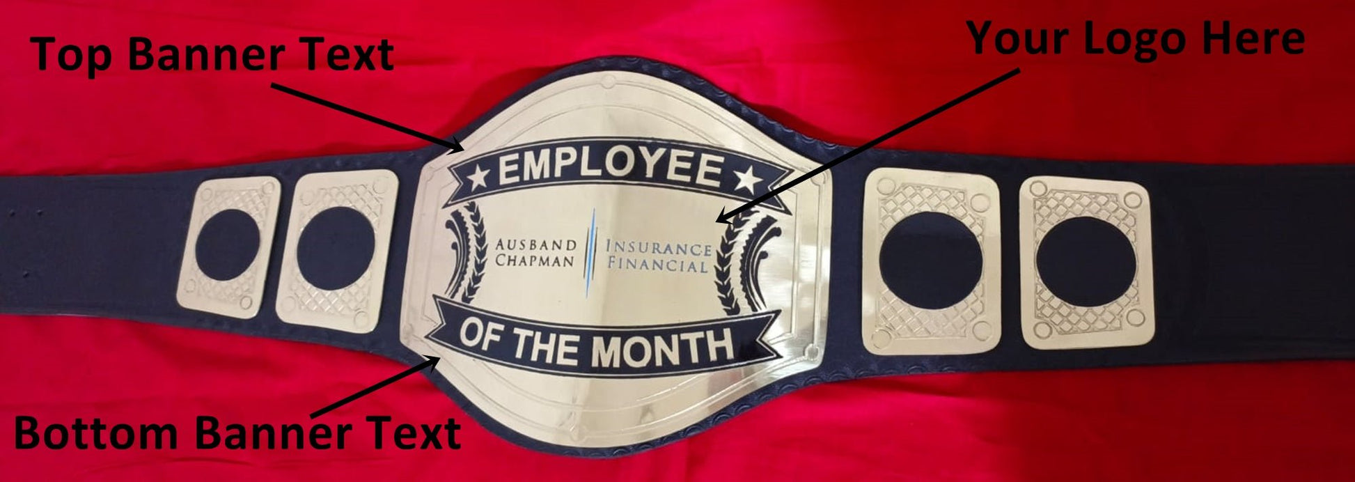 Custom Employee Of The Month Championship Belt - Customize Wrestling Belts Wrestling Customize BeltCustomize Wrestling BeltsBlack2mm BrassCustom Name and Ausband Champion Firm Logo Wrestling Championship Belt - Customize Wrestling BeltsWrestling Customize BeltCustomize Wrestling Belts