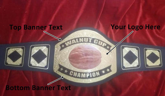 Custom Name and Walnut Logo Wrestling Championship Belt - Customize Wrestling Belts