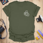 T-Shirt With 503CW Badge Camera Line Art
