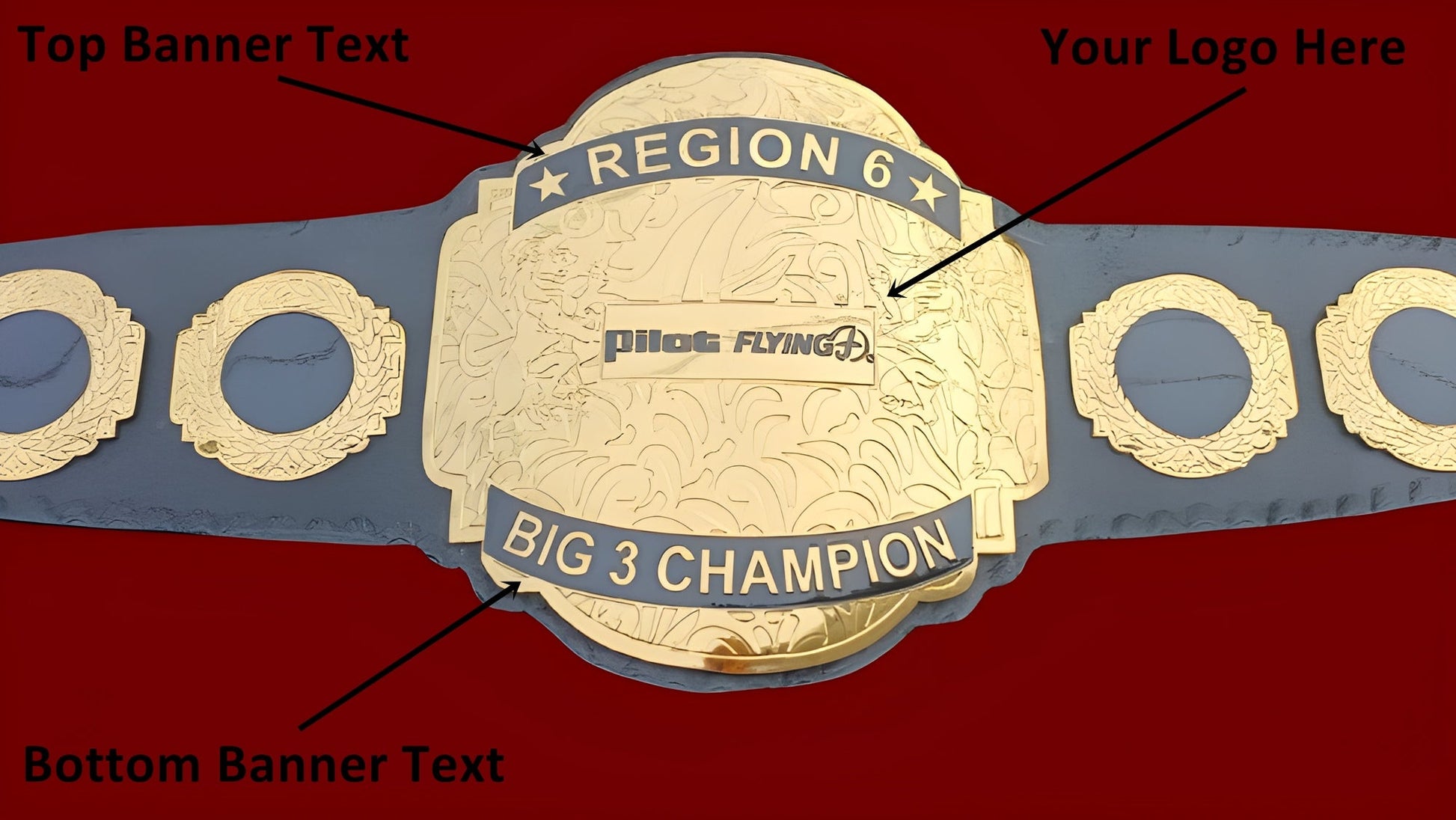 Custom Pilot Flying Logo Championship Belt - Customize Wrestling Belts Wrestling Customize Beltposhleathers - 14b7Black2mm BrassCustom Pilot Flying Logo Championship BeltWrestling Customize Beltposhleathers - 14b7