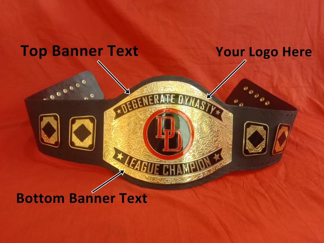 Custom Name and Degenerate Dynasty Logo Wrestling Championship Belt - Customize Wrestling Belts Wrestling Customize Beltposhleathers - 14b7Black2mm BrassCustom Name and Degenerate Dynasty Logo Wrestling Championship Belt - Customize Wrestling BeltsWrestling Customize Beltposhleathers - 14b7