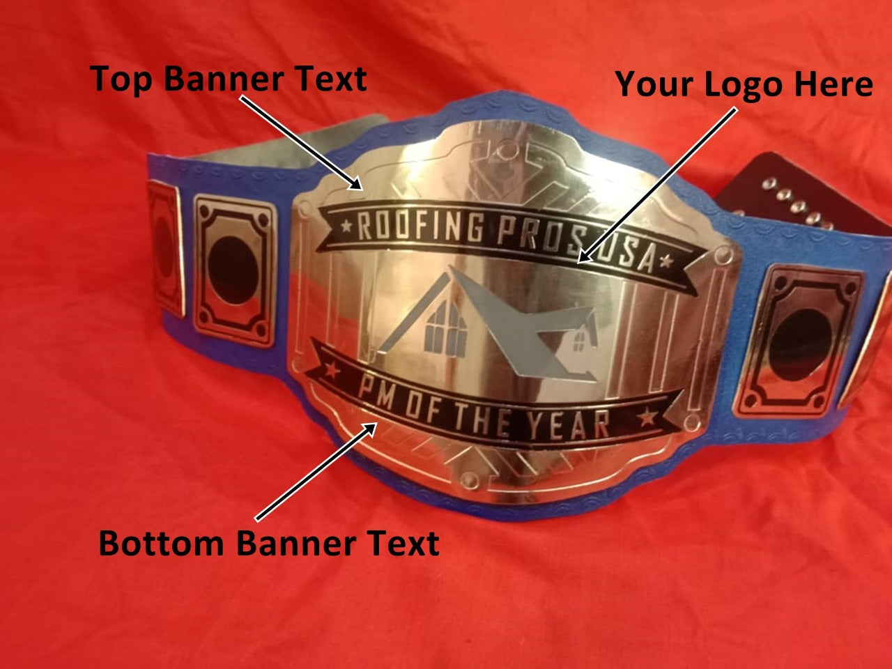 Custom Name and Roofing Pros USA Logo Wrestling Championship Belt - Customize Wrestling Belts