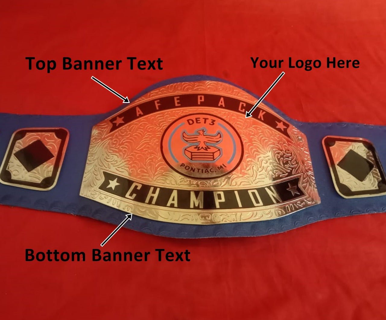 Custom Name and DET 3 Eagle Logo Wrestling Championship Belt - Customize Wrestling Belts Wrestling Customize Beltposhleathers - 14b7Black2mm BrassCustom Name and DET 3 Eagle Logo Wrestling Championship Belt - Customize Wrestling BeltsWrestling Customize Beltposhleathers - 14b7