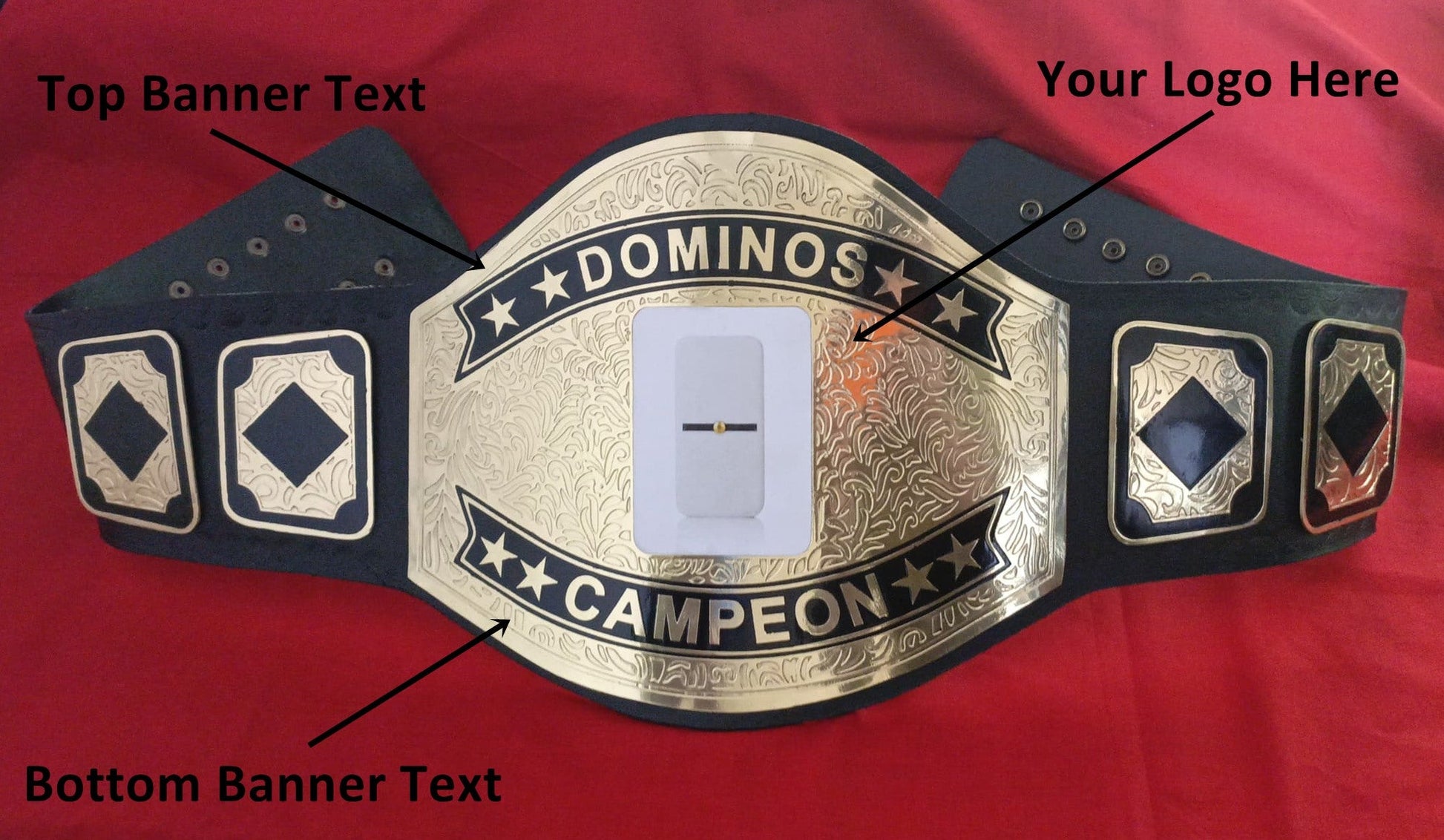 Custom Domino Wrestling Belt Logo Championship Belt - Customize Wrestling Belts Wrestling Customize BeltCustomize Wrestling BeltsBlack2mm BrassCustom Domino Wrestling Belt Logo Championship Belt - Customize Wrestling BeltsWrestling Customize BeltCustomize Wrestling Belts