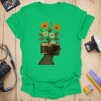 T-Shirt With Abstract Vintage Camera Art