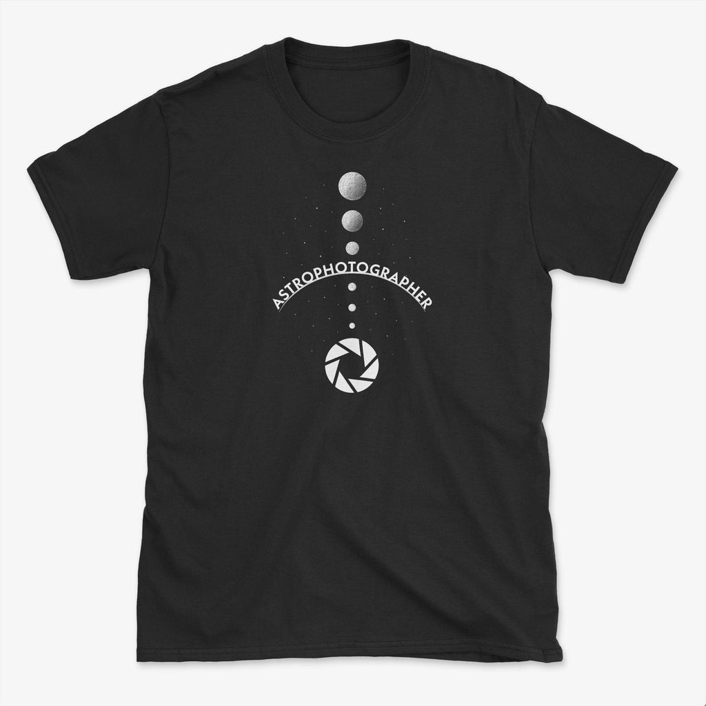 Astrophotographer T-Shirt With Moon Phase Camera Design