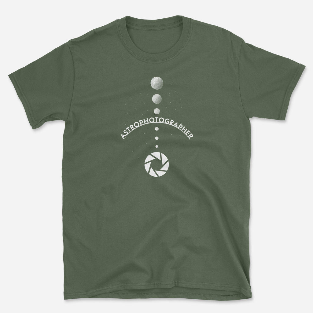 Astrophotographer T-Shirt With Moon Phase Camera Design