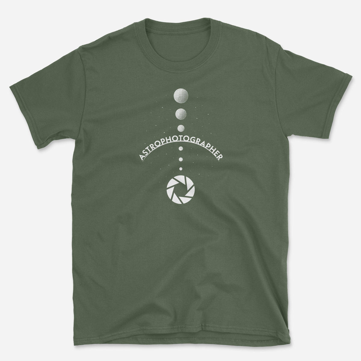 Astrophotographer T-Shirt With Moon Phase Camera Design