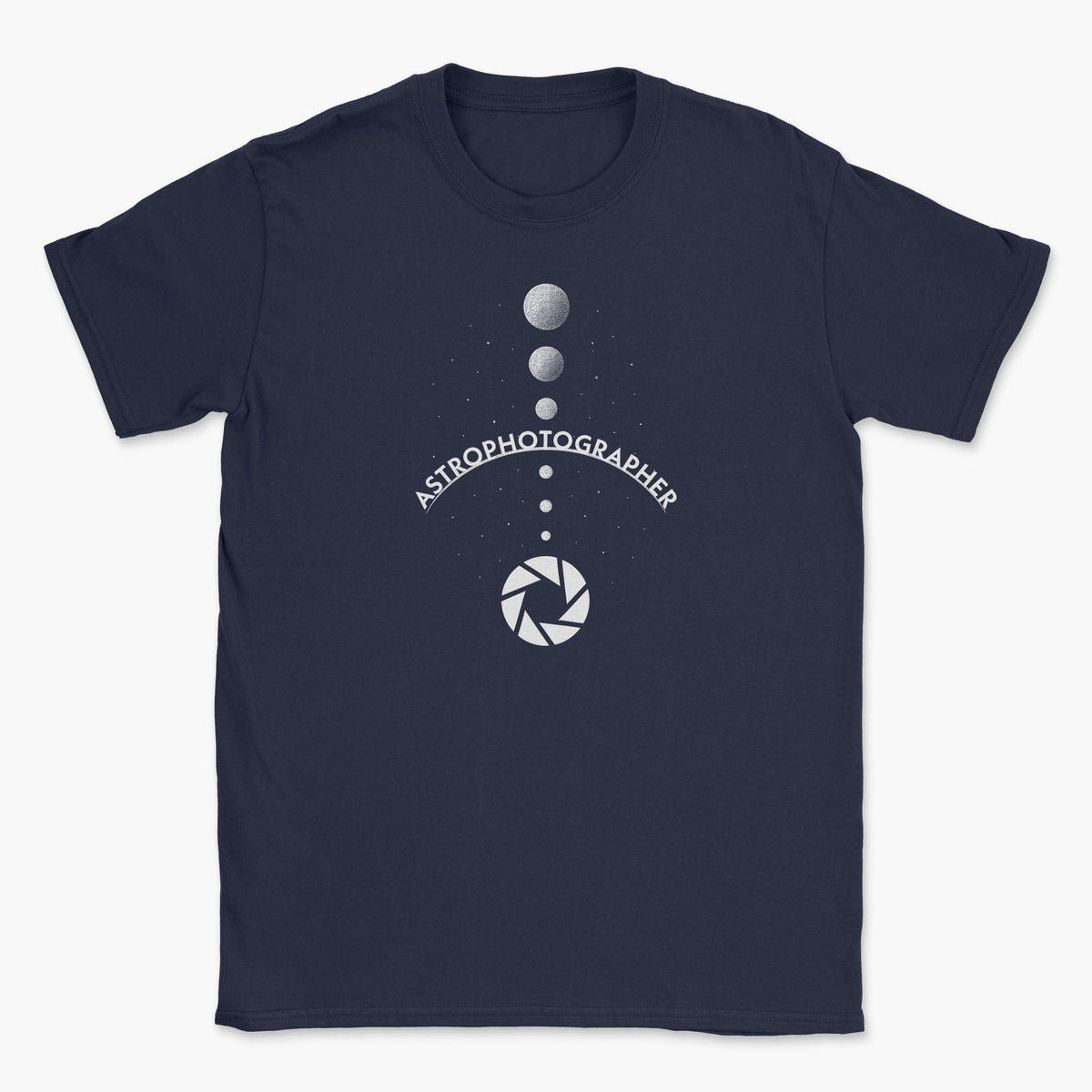 Astrophotographer T-Shirt With Moon Phase Camera Design