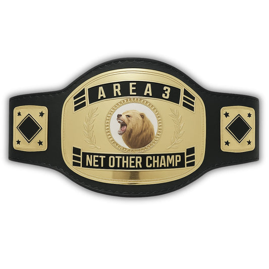Custom Name and Lion Picture Logo Wrestling Championship Belt