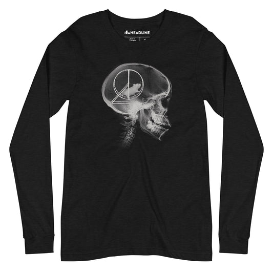 Hamster Head Scan Funny Cerebral Graphic Long Sleeve Tee | Designer X Ray Wheel Tee | Solid Threads