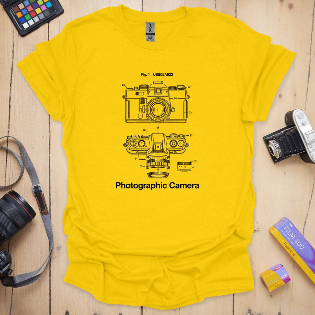 T-Shirt With Camera Patent Blueprint Design