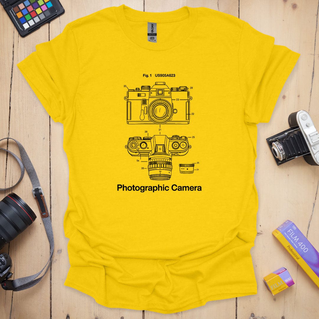 T-Shirt With Camera Patent Blueprint Design