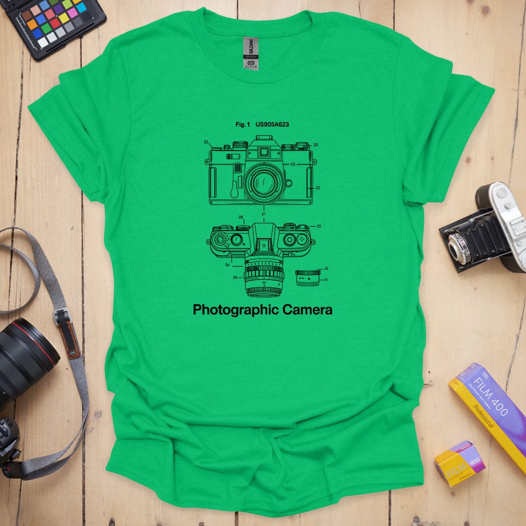 T-Shirt With Camera Patent Blueprint Design